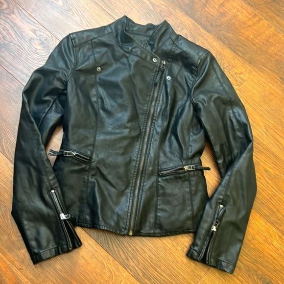 Blank NYC Jackets & Blazers - BLANK NYC Vegan Leather Motorcycle Jacket Moto Bomber XS
